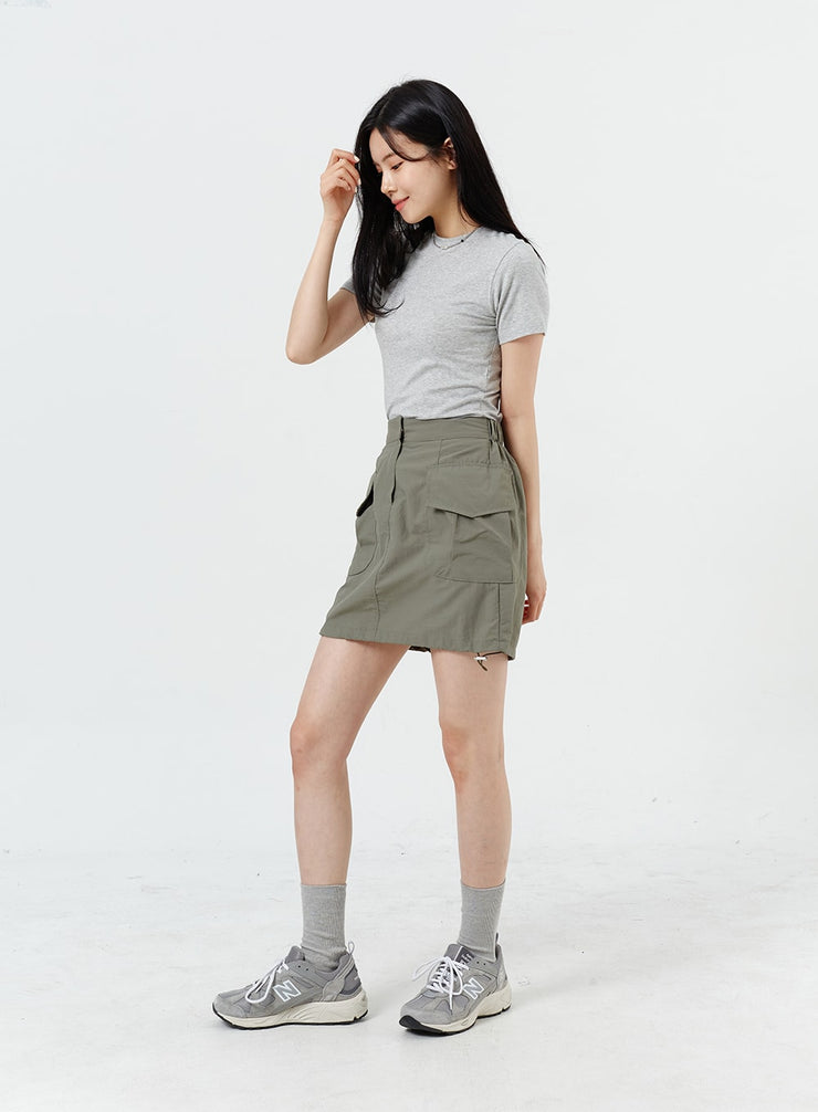 Drawstring Cargo Mini Skirt OM317