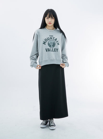 High Waist Simple Maxi Long Skirt OO04