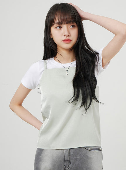 緞面無袖上衣 OF327