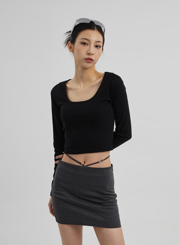 Scoop Neck Cropped Top CF309