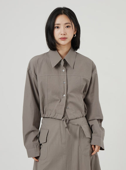 繫帶細節短款襯衫 OF310