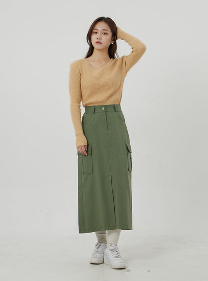 羅紋針織 V 領上衣 OJ325