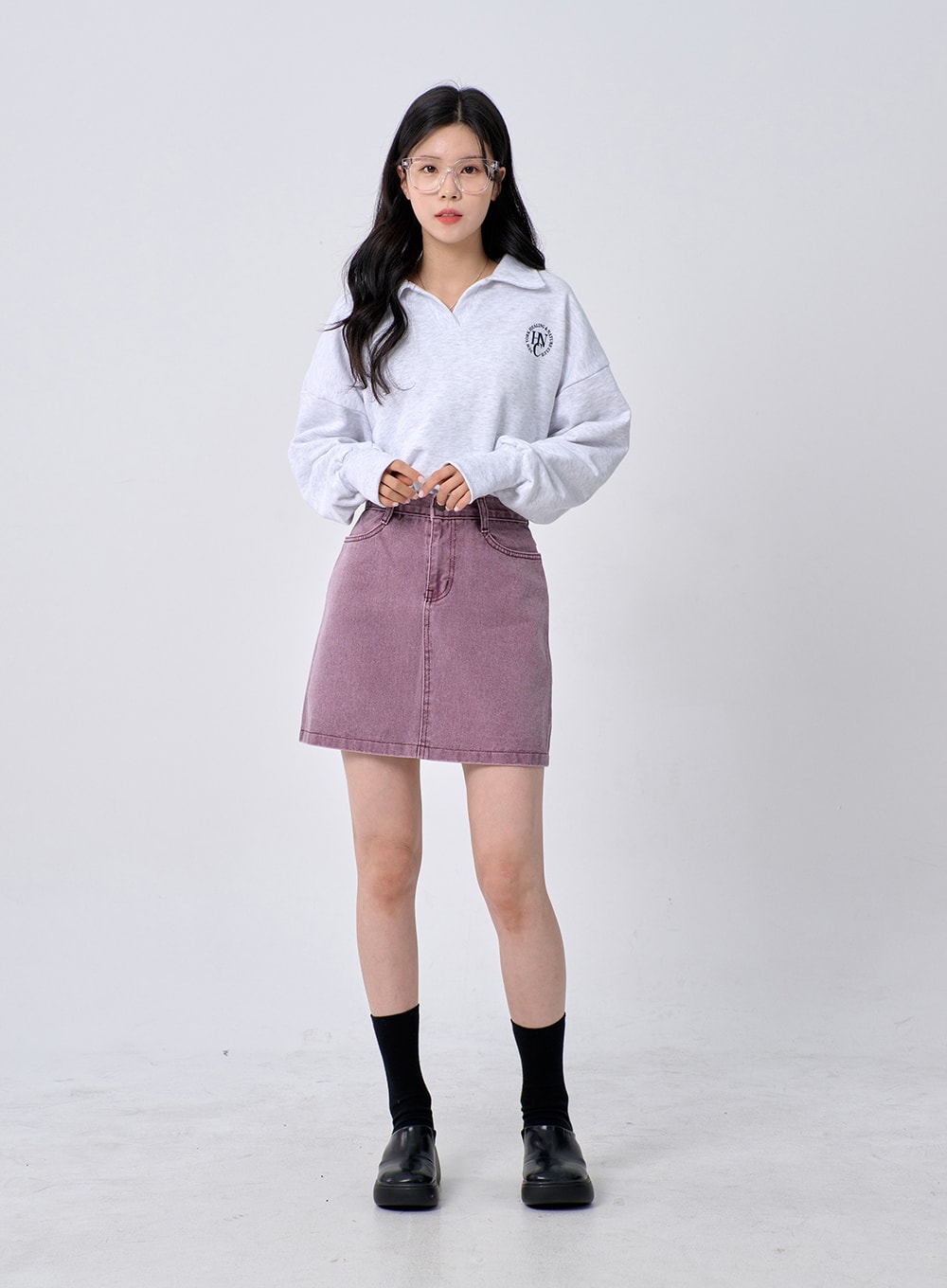 Color Denim Mini Skirt OM329
