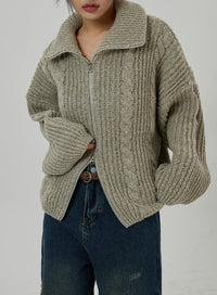 セール正規品tozaou 22aw Rope Knitting Zip Sweater トップス
