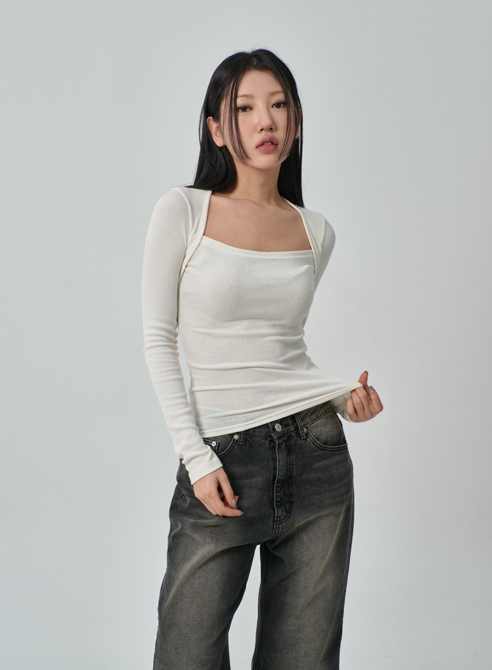 Ribbed Knit Top IF314
