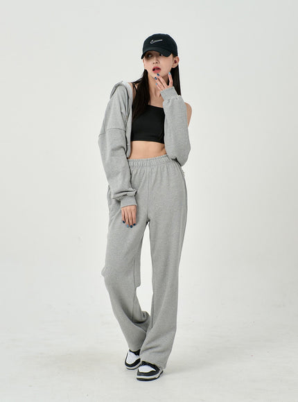 Lewkin Soft Basic Two Way Hoodie Zip Up C1210