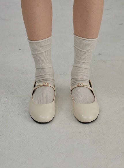 Buckle Round Mary Jane Flats OJ305