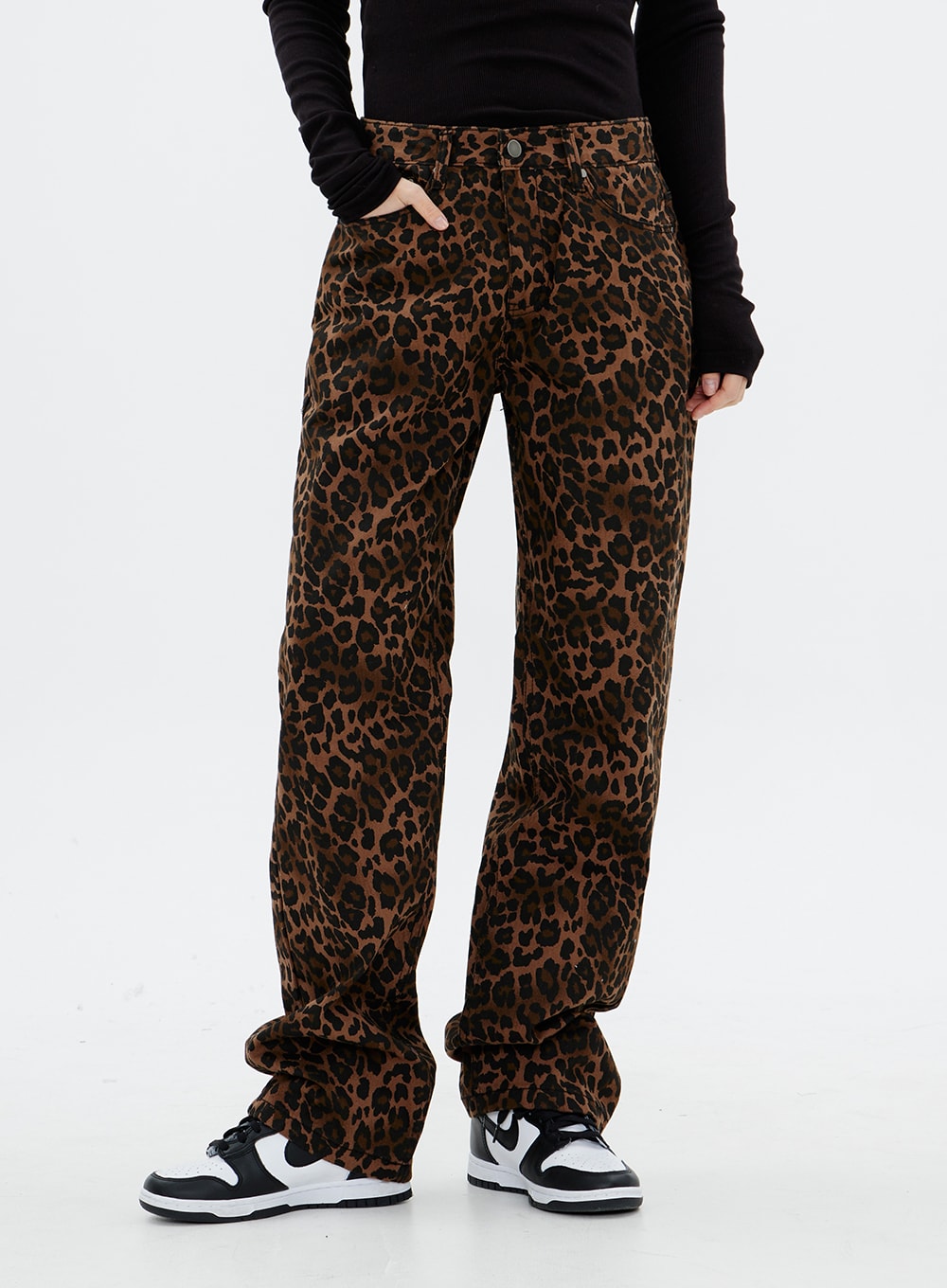 ZhiHiMeRi Women's Trendy Leopard Animal Print Wide Leg Pants,Leopard,(US  4-6) S at Amazon Women's Clothing store