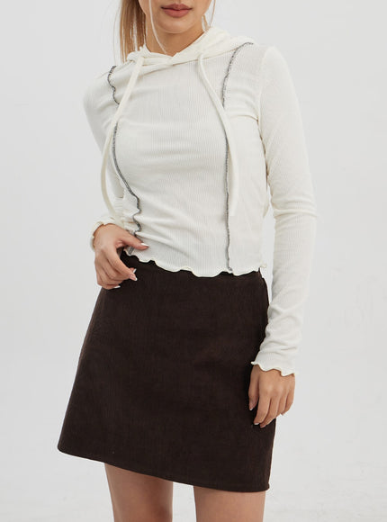 Front Stripe Detail Hoodie Top CJ320