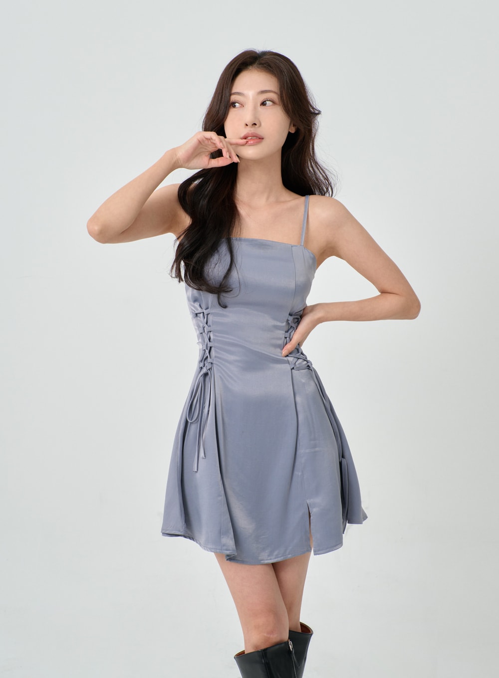Layered Knit Mini Dress And Thin Straps Mini Dress Set CO19