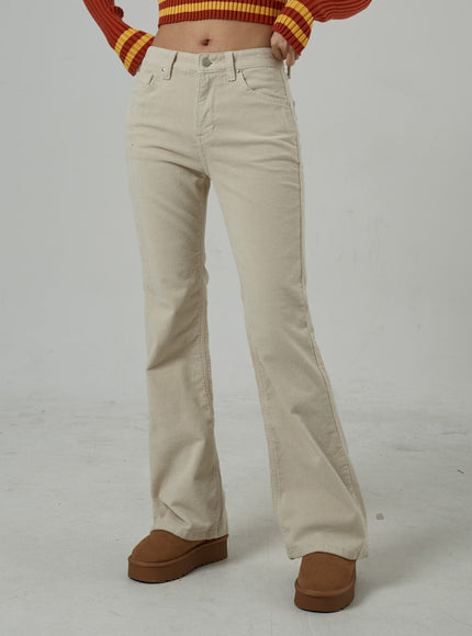 Mid-Rise Corduroy Bootcut Pants CJ306