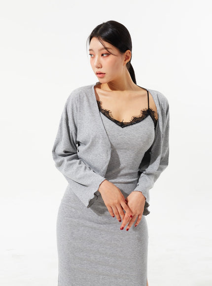 Maxi Dress And Cardigan Set IM322