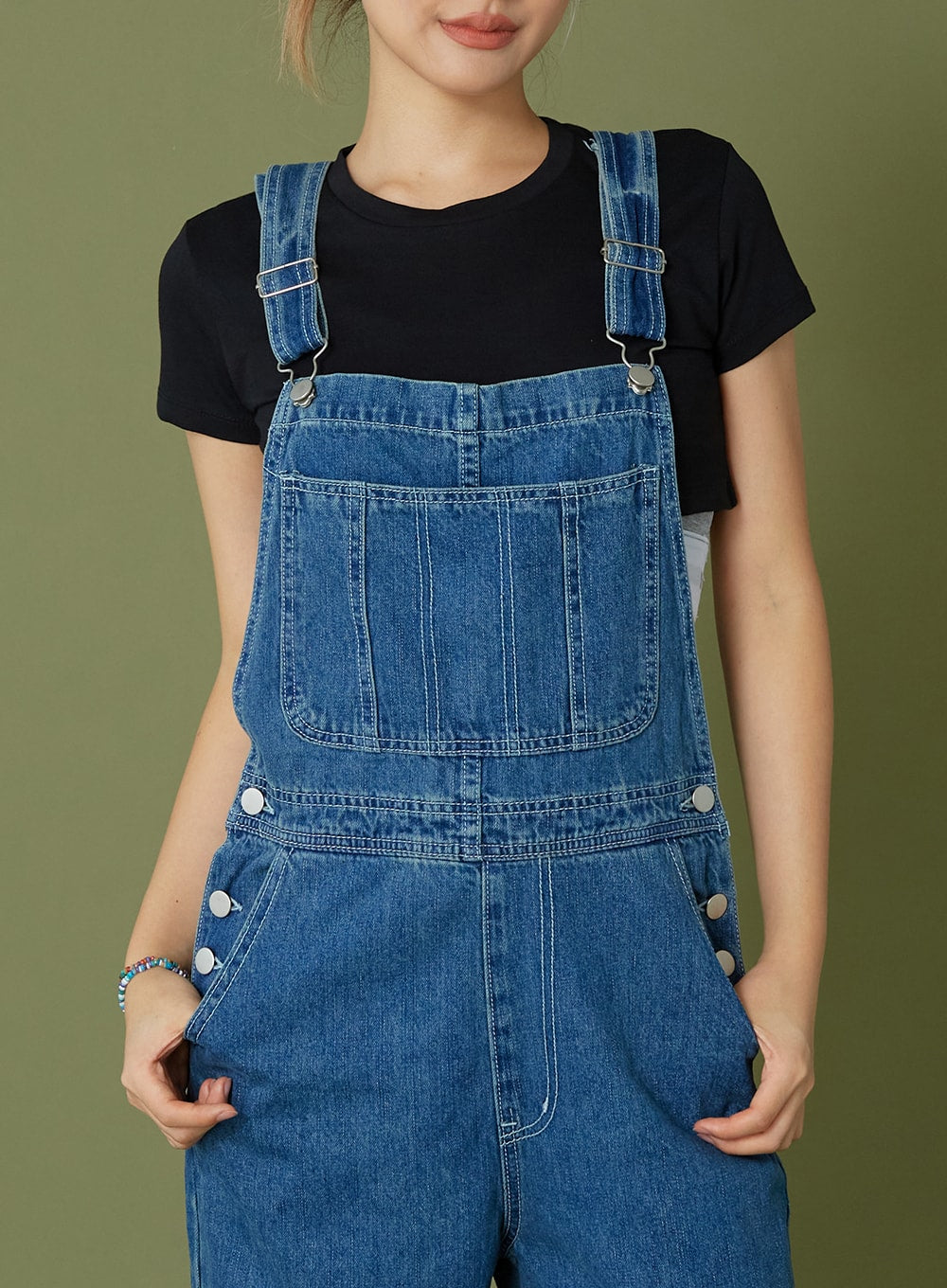 Washed Denim Overall Pants CG09