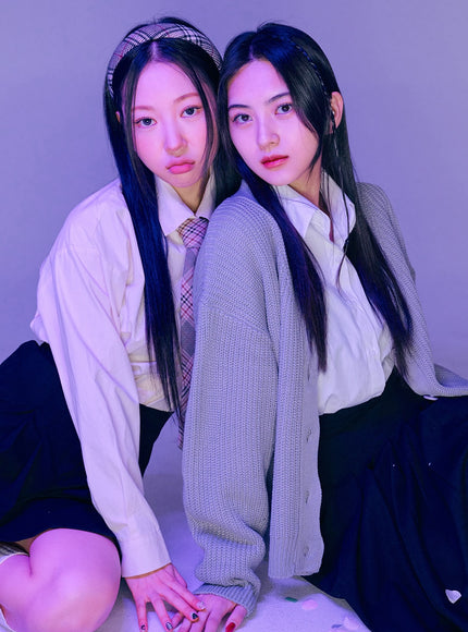 超大針織鈕扣開衫 BJ331