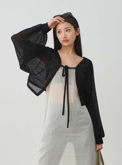 透明寬鬆波萊羅短上衣 CJ08