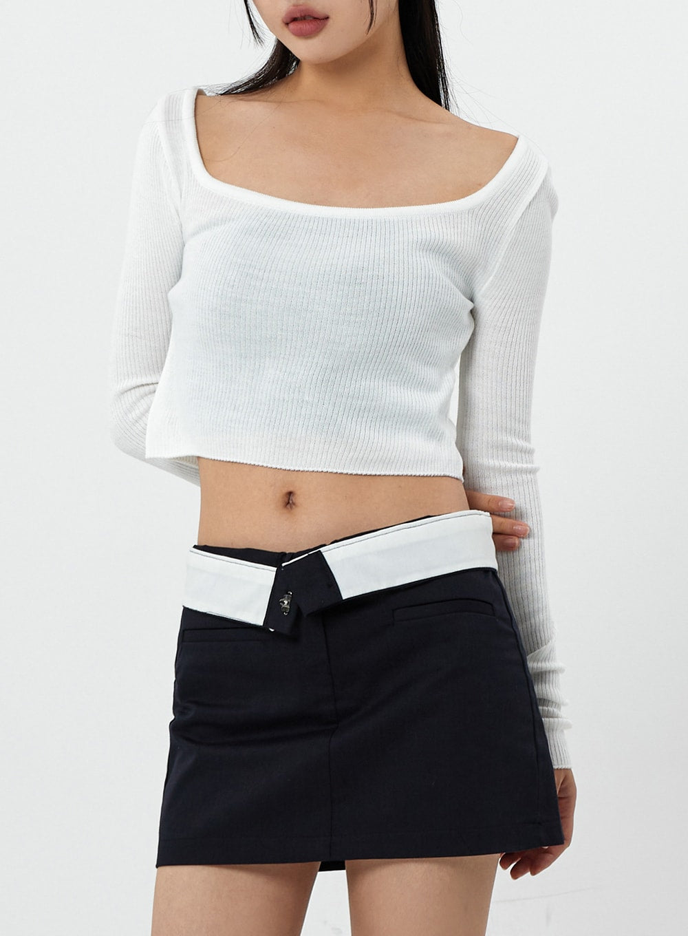 方形針織長袖T卹 CS20