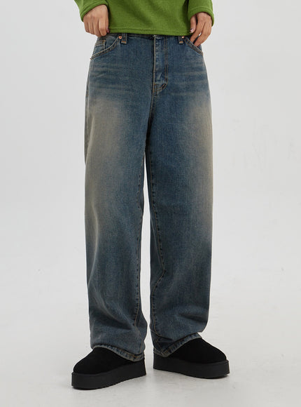 中腰寬鬆牛仔褲男女通用 CJ330