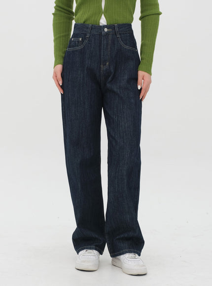 Wide Leg Dark Wash Jeans F3