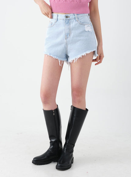 仿舊毛邊牛仔短褲 CA27