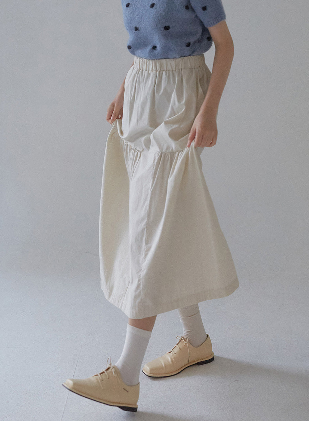 Shirring Long Band Skirt
