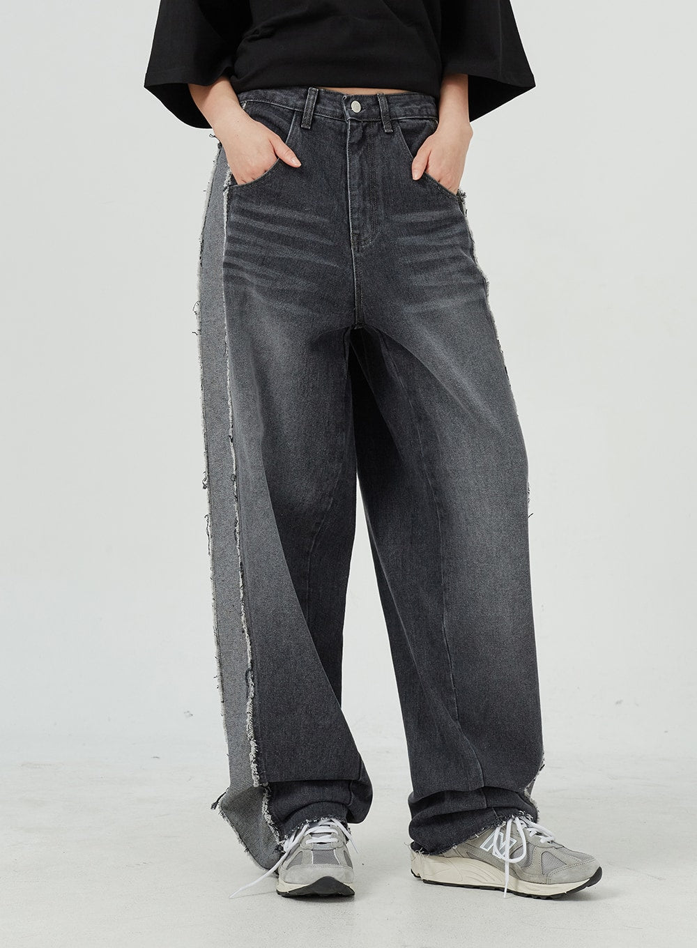 Two tone baggy jeans Clearance