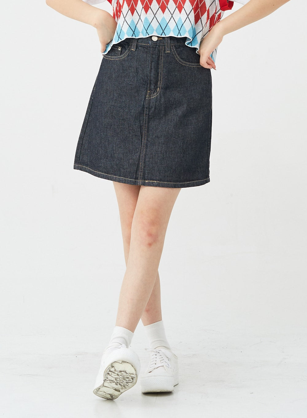 Vintage Color Denim Mini Skirt BG04