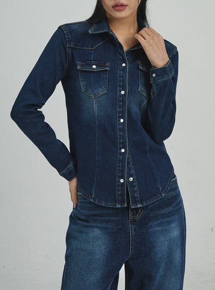 Button Denim Shirt CD09