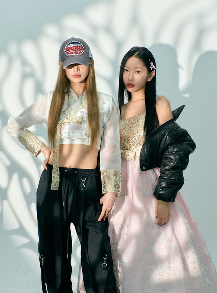 雙肩帶工裝降落傘寬鬆褲 BD23