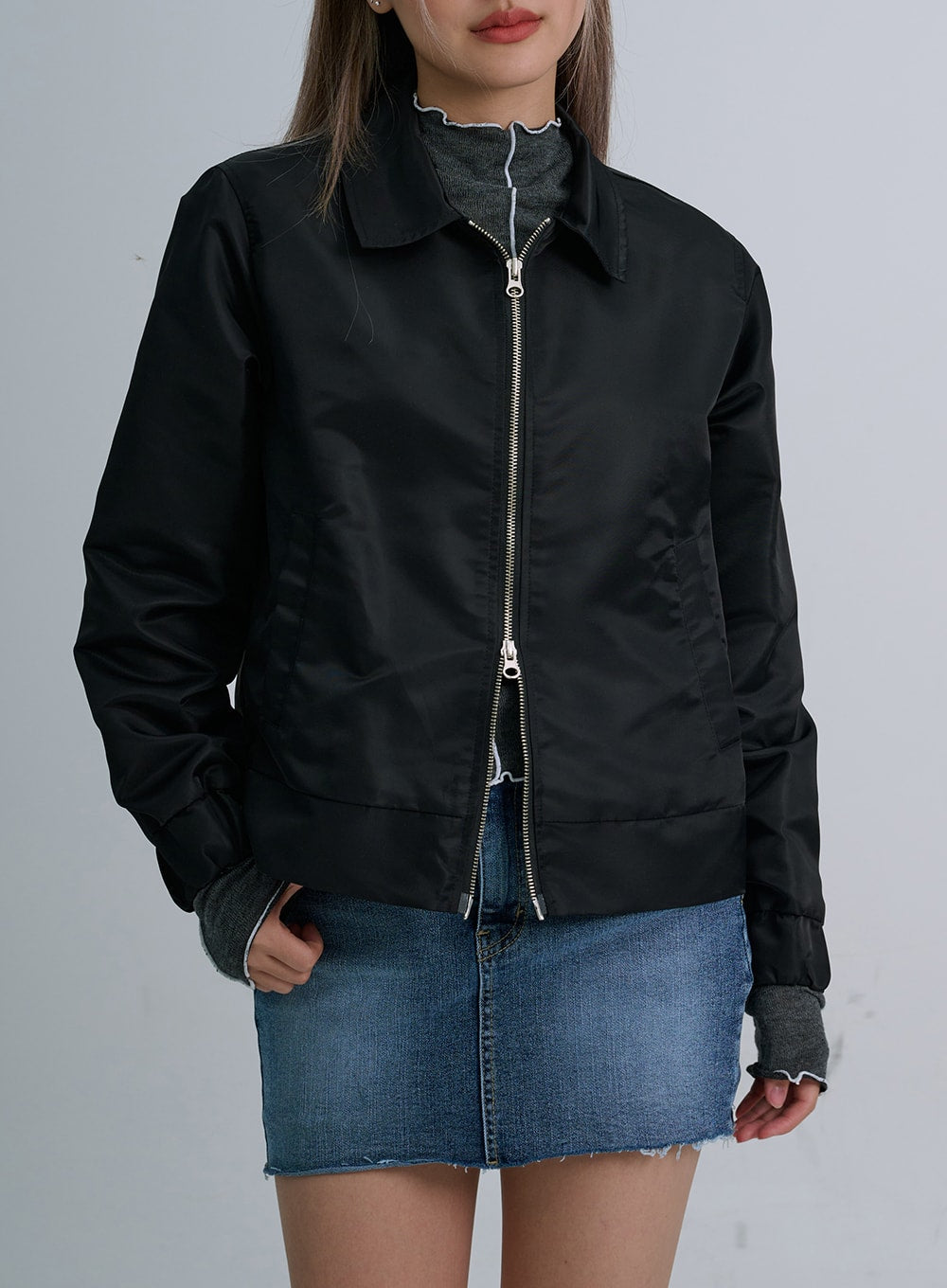 LEWKIN Two Way Zipper Jacket CO21 - Gray S/M