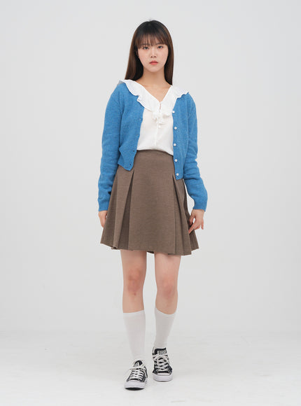 羊毛短款開衫 F4 