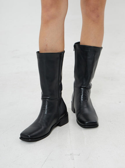 Square Toe Mid-Calf Boots BO18