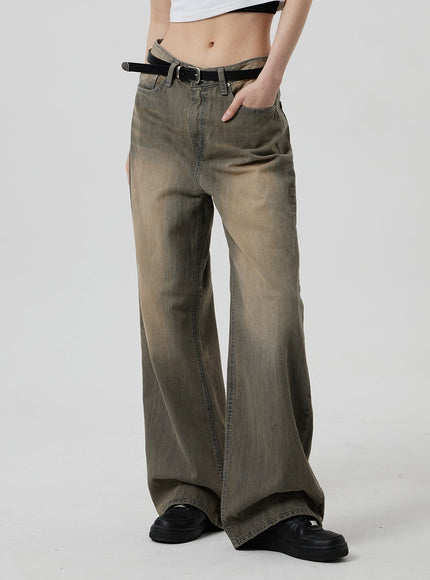 復古水洗寬鬆牛仔褲 CF307