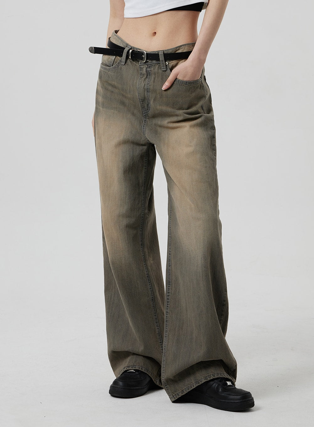 Vintage Wash Baggy Jeans CF307