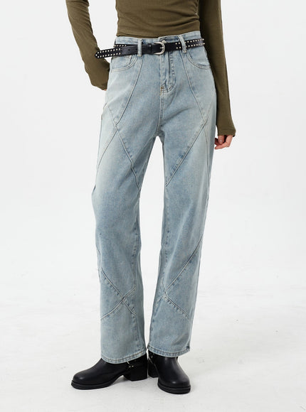 淺色水洗直筒牛仔褲 CM307