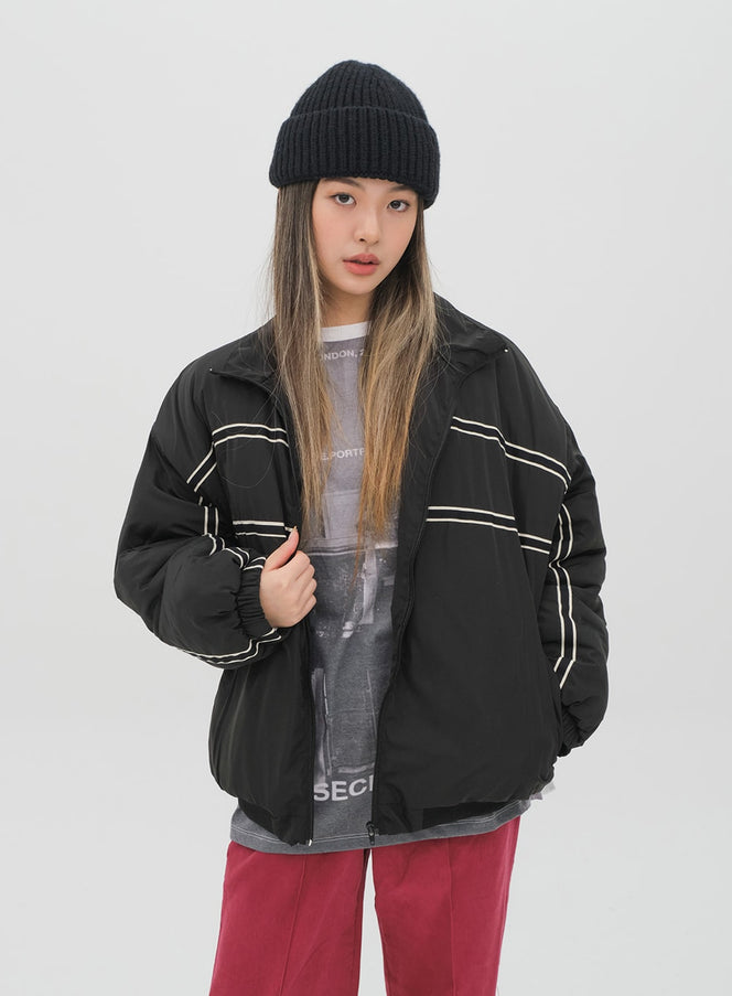 Puffer Jacket with Line Detail