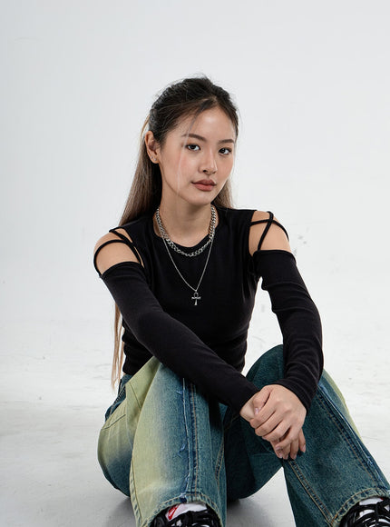 Simple Off Shoulder Crop Top CO04