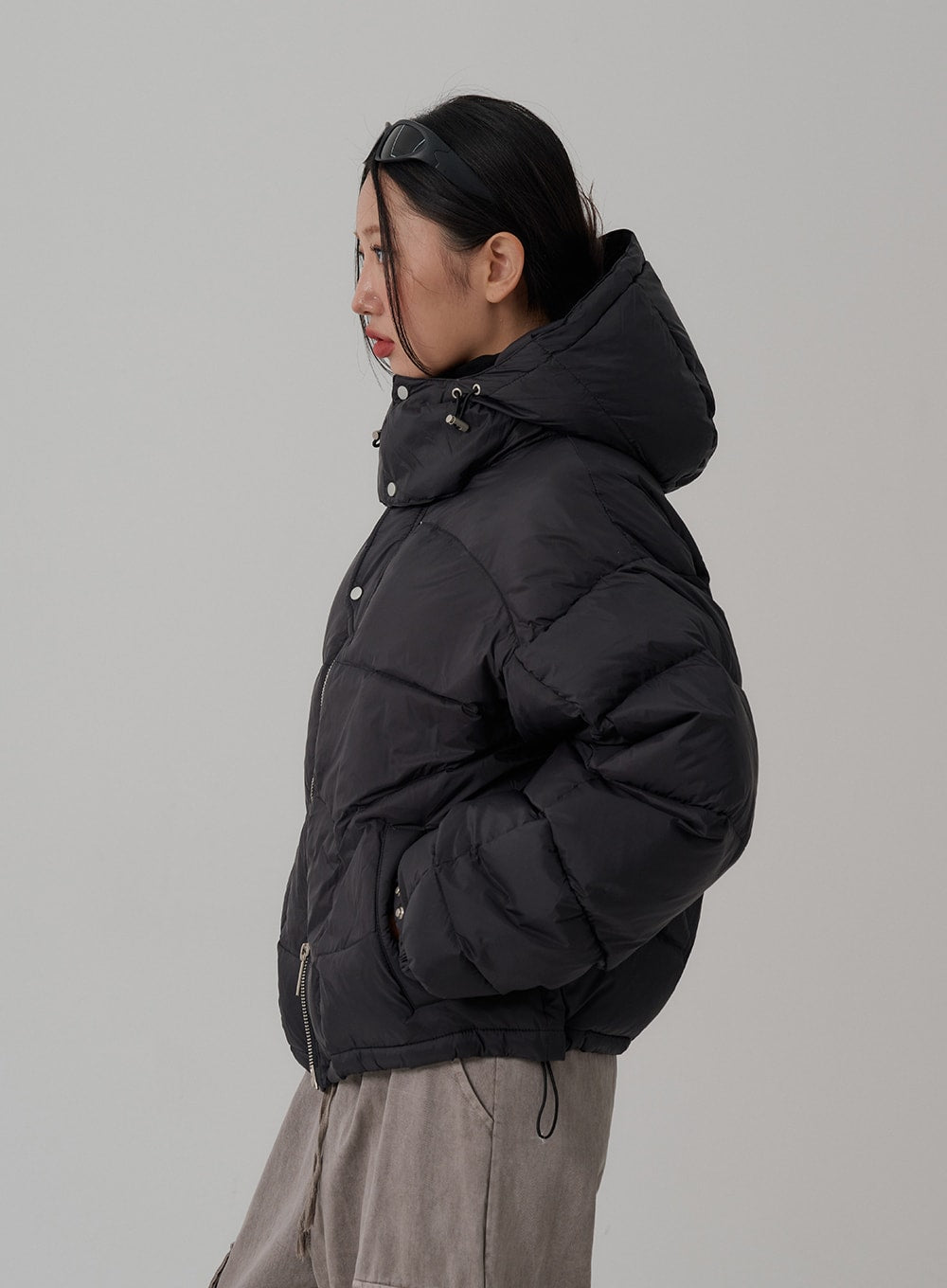 Oversize Hooded Puffer Jacket CN03 - Lewkin