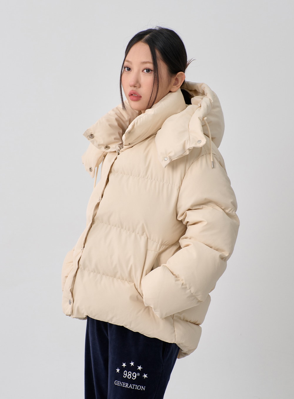 Oversize Hooded Puffer Jacket CN03 - Lewkin