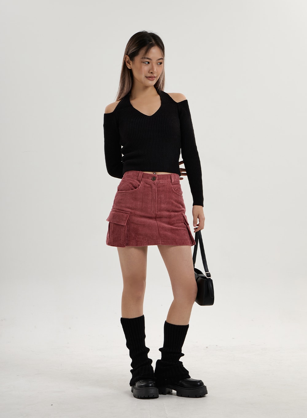 Topshop corduroy outlet zip skirt