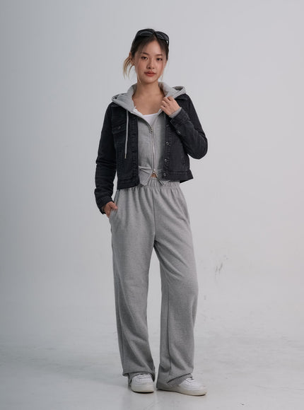 Lewkin Soft Basic Two Way Hoodie Zip Up C1210