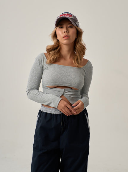 Sexy Square Neck Front Hole Top IN22