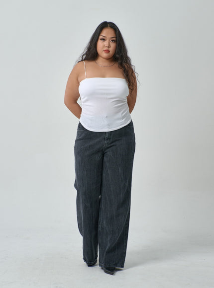 加側抽褶無袖上衣 IF317