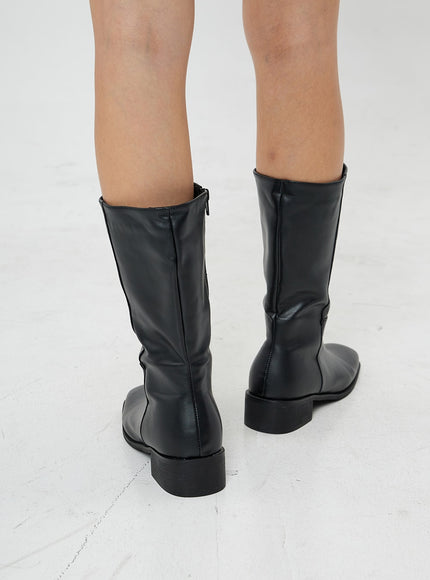 Square Toe Mid-Calf Boots BO18