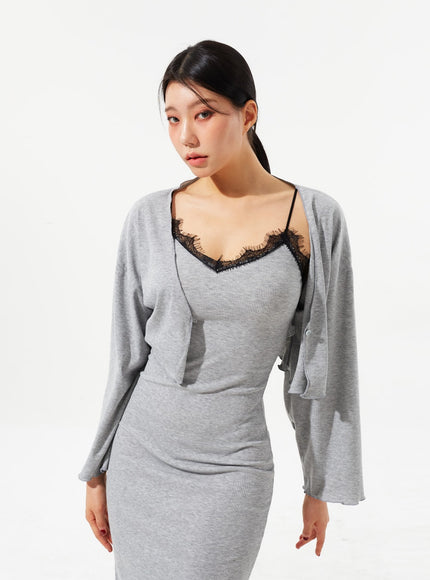 Maxi Dress And Cardigan Set IM322