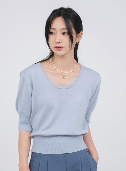 低圓領針織衫 U1502 