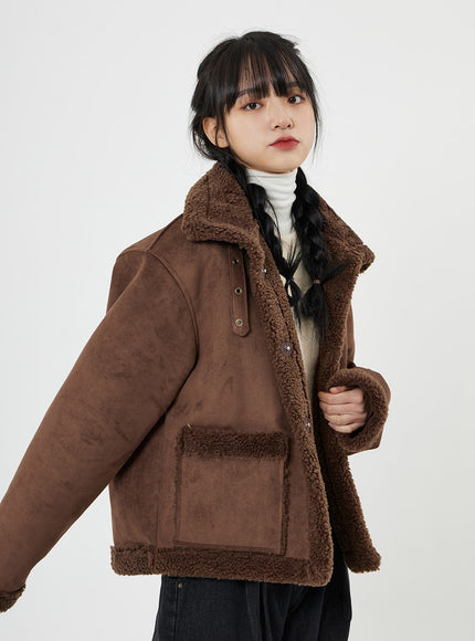 Shearling Button Jacket BN07