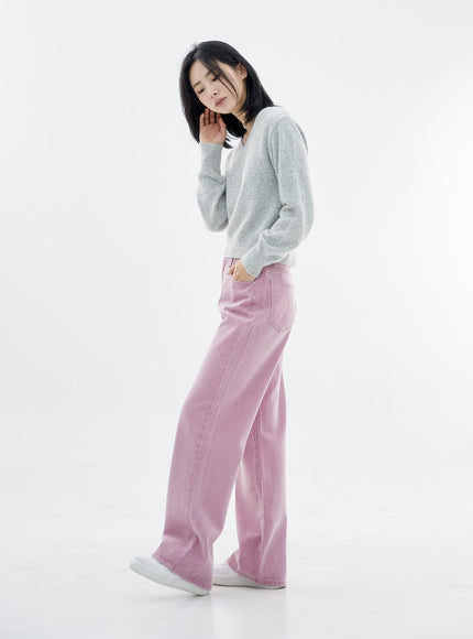 Basic V-Neck Midi Knit OO04
