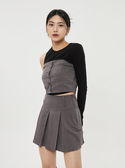 百褶迷你裙 BF314