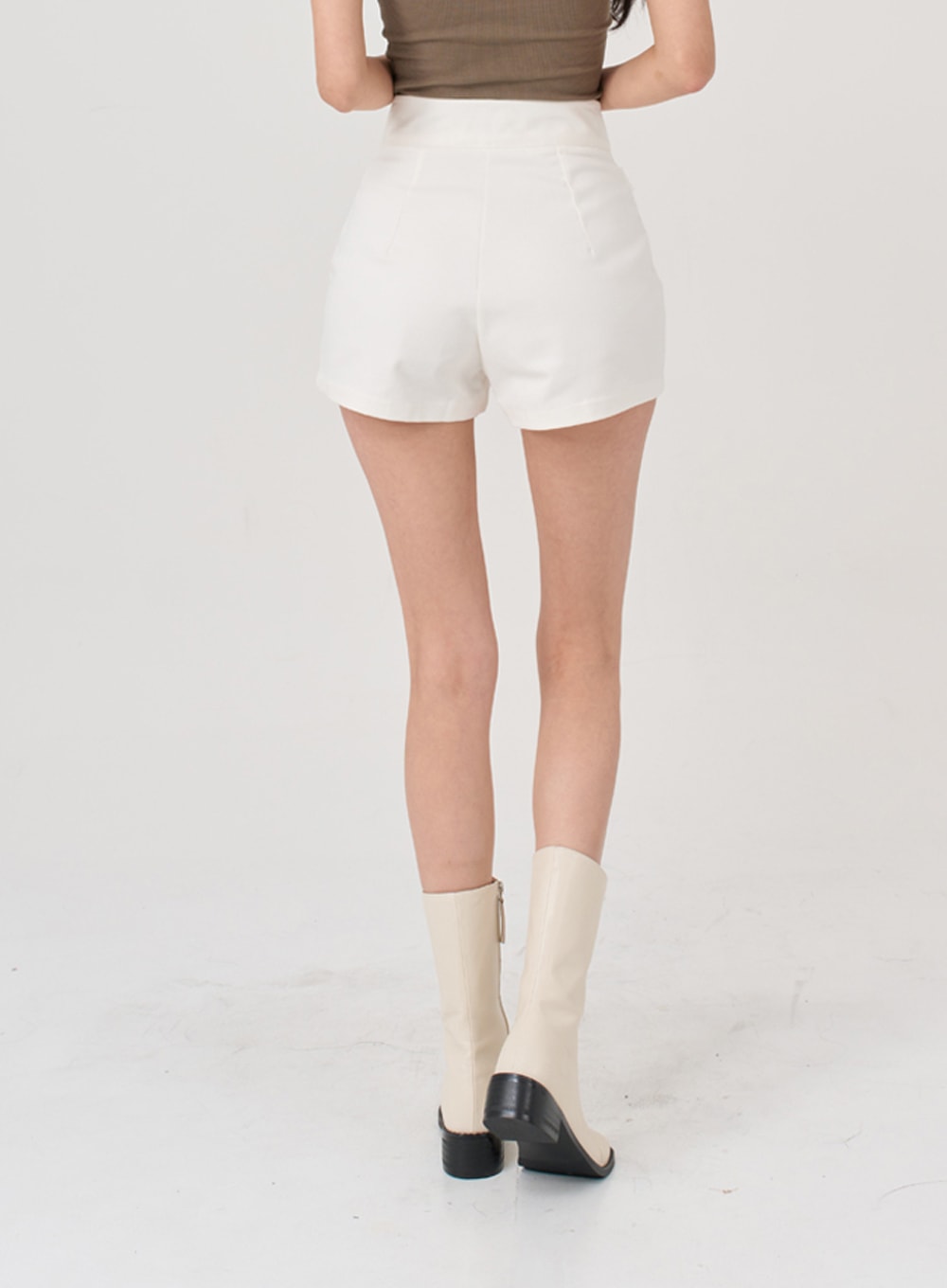 Side Belt Slit High Waist Short Pants IG18 - Lewkin