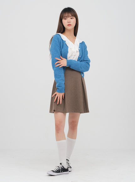 羊毛短款開衫 F4 